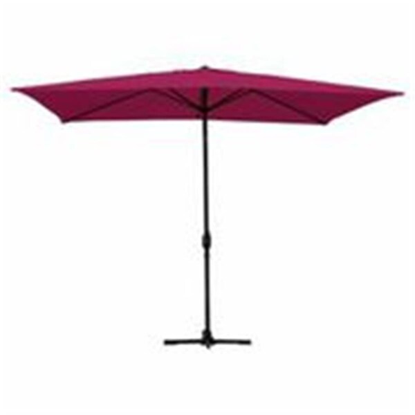 Propation 6.5 x 10 Ft. Aluminum Patio Market Umbrella Tilt with Crank - Burgundy Fabric & Black Pole PR333892 - main